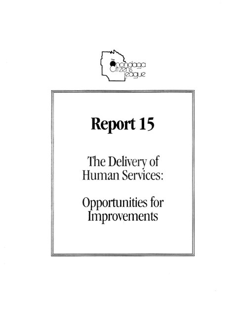 The Delivery of Human Services: Opportunities for Improvements